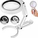 Magnifying Glass with Light and Stand, Foldable Handheld Large Magnifying Glass, Dual Brightness LED Illuminated Lighted Magnifier for Macular Degeneration, Seniors Reading, Close Work, Coins, Jewelry