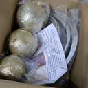 Set of 3 Christmas LED Light Balls Outdoor Decorations, Hanging Christmas Front Door Yard Twinkle Ornaments Set Sphere Light Decorations for Xmas Holiday Garden Patio Outside Decor, Warm