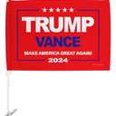 Ornament Collection Trump Vance 2024 Flag for Car Red Bandera para Carros Window Clip Pole Mount Kit Rally Shooting 2024 Poster Auto Decor MAGA Sign Outdoor Decorations Republican Gift Made in USA