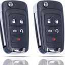 SUPALAND Flip Key Fob Shell Case Replacement Fits for Chevrolet Cruze Malibu Equinox Sonic Impala GMC Terrain Buick Lacrosse Regal Verano Encore 2010-2019 Keyless Remote Control KeyPad Key Fob Cover