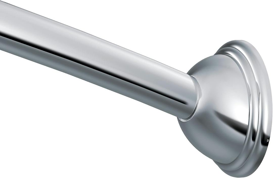 Moen CSR2165CH 5-Foot Fixed Length Curved Shower Rod, Chrome