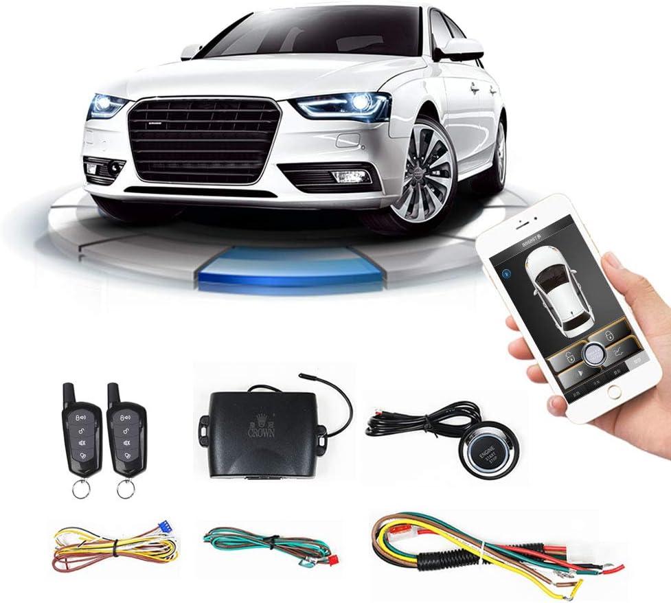 Universal Remote Engine Starter for Car One Key Start Button Open Trunk by Remote Key or App, Keyless Entry by Phone Thanksgiving, for Man (One Way Start Without PKE)