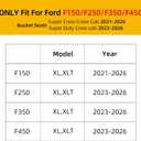 Custom Ford F150 Seat Covers Full Set, SuperCrew XL XLT 2021-2026, Black