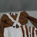 Vikidoky Brown Candy Chocolate Factory Worker Costume Jumpsuit Outfit Bodysuit with Leg Warmers Wig Halloween Cosplay Uniform (X-Large, Kids)