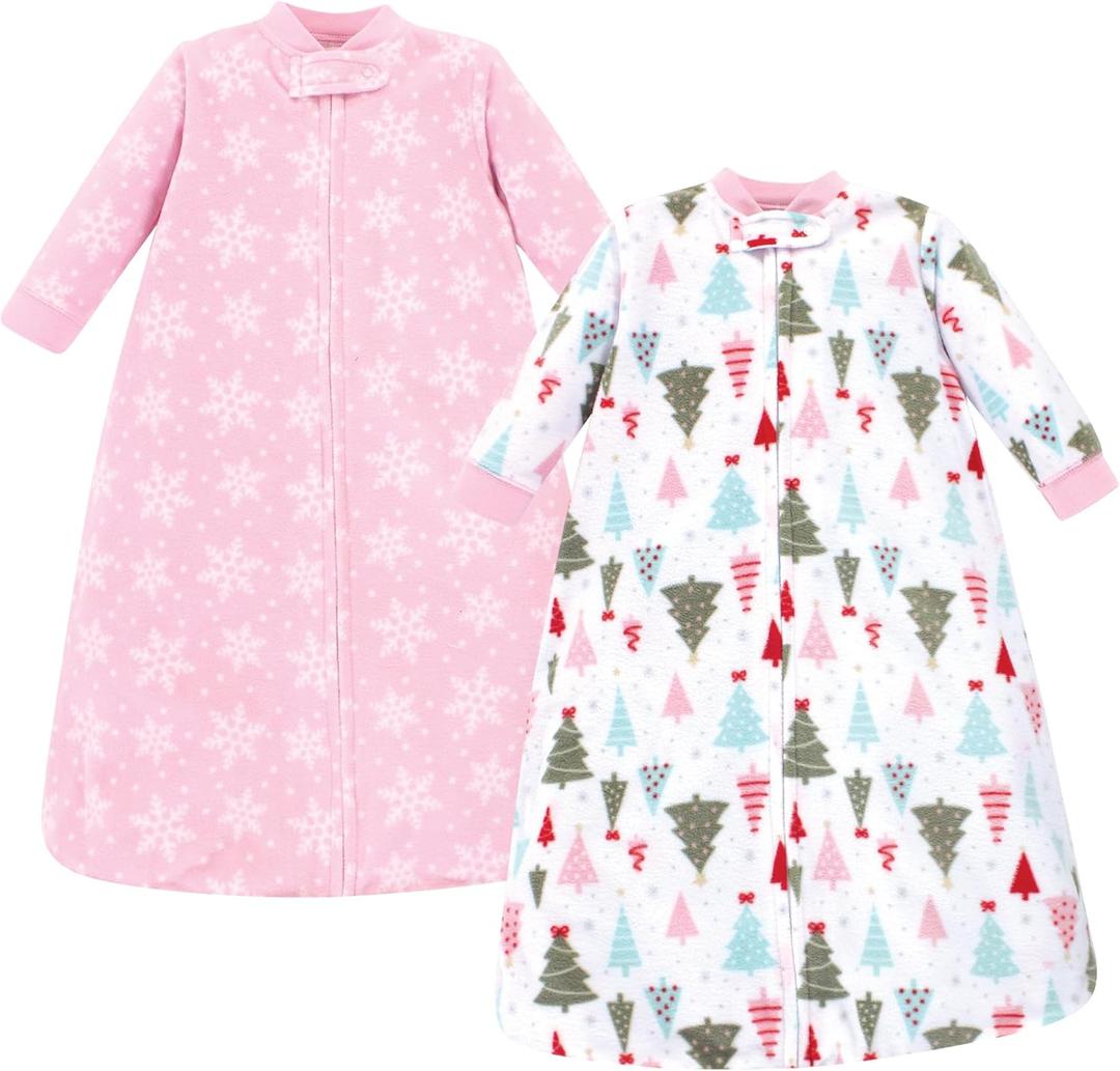Hudson Baby unisex-baby Long-sleeve Fleece Sleeping Bag (12-18 Months, Sparkle Trees)