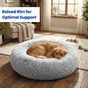 Calming Pet Bed with Water-Resistant Inner Liner Anti-Anxiety Donut Dog & Cat Bed with Removable Washable Cover Supportive Plush Nest, Non-Slip & Cushion Protection Small, Grey