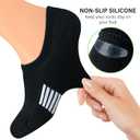 Amutost No Show Socks Womens Athletic Cushion Ankle Footies Low Cut 5-6 Pairs (Black, L)