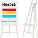 MEEDEN Art Easel Stand for Display: Adjustable Wooden Stands for Sign - A Frame Painting Easel for Canvas up to 60" for Artist Adults Drawing Picture Poster - White, Medium