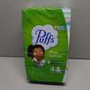 Puffs Facial Tissues Plus Lotion, 4 Family Boxes, 124 Facial Tissues per Box, Allergies and Colds 