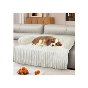 Wn's Day Luxurious Dog Couch Bed, Washable Calming Dog Couch Cover, Removable Couch Protector for Dogs, Waterproof Sofa Bed, Pet Bed Mats for Couch, Pet Couch Covers for Sofa(White, L)