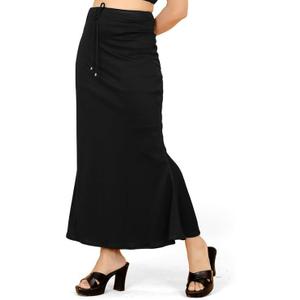 Lycra Cotton Blended Saree Shapewear for Women, Fishcut Fit Shapewear Petticoat for Women Saree (Large, Black)