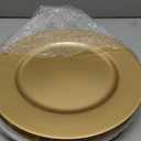 ZEAYEA 12 Pack Gold Charger Plates, 13 Inch Plastic Round Dinner Charger Plates for Wedding Party, Elegant Tabletop Decor