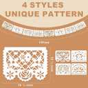 Asoulin 6Pack White Papel Picado Banner, Cinco De Mayo Plastic Mexican Party Banner Wedding Fiesta Party Decoration 5 De Mayo Mexican Themed Party Mexico Birthday Party Decor Supplies -4 Patterns/90Ft