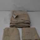 Stonewashed Cotton Quilt Set King Size, Ultra Soft Oversized Bedspread Coverlet Set, Lightweight Crinkle Box Stitch Bedding Sets for All Season, with 2 Shams, Flax Beige (King/Cal King (108" x 96"))