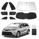 TINGLU Window Shades for Toyota Sienna 2021-2025 2026 Accessorie Car Side Full Windows Rear Triangular Windshield Sun Shade Sun UV Rays & Privacy Protection for Camping,Napping,and Relaxing 8PCS
