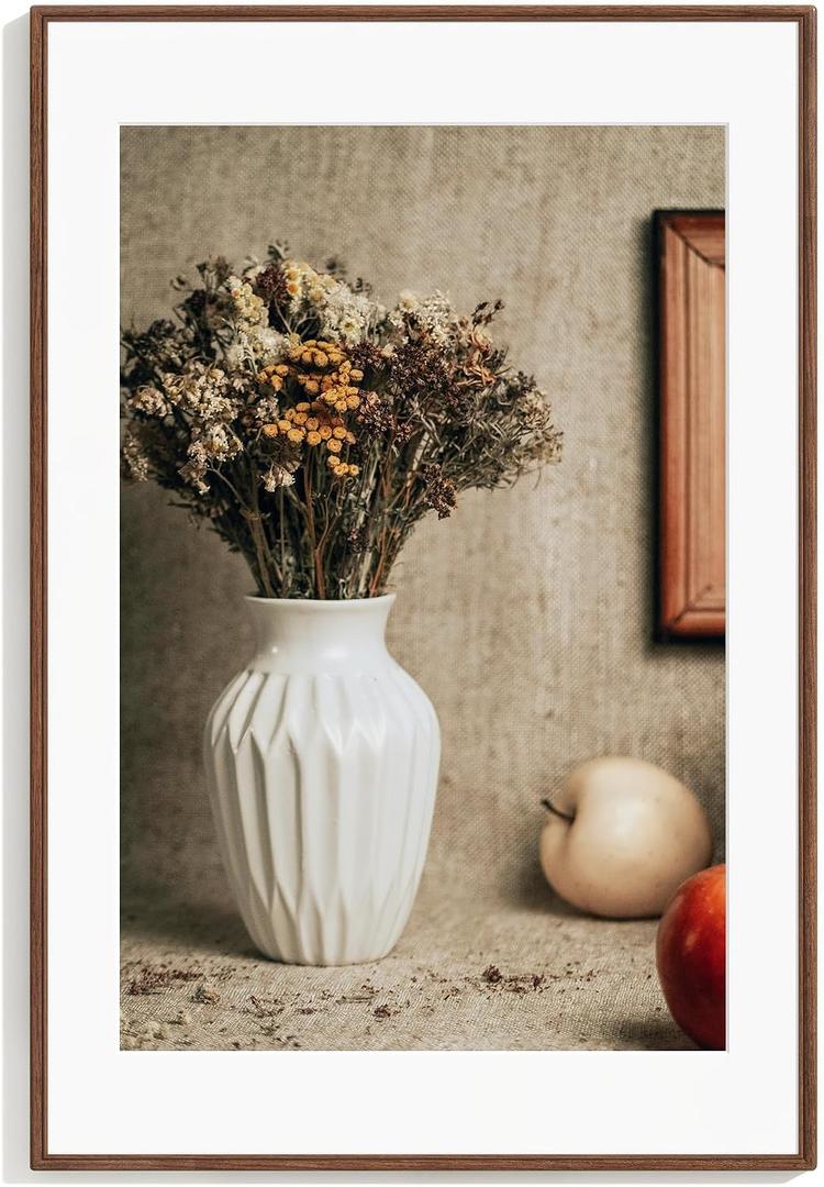 24x36 Poster Frame, Natural Solid Walnut Wood Picture Frame|Tempered Glass, 24x36-1P