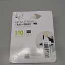 EKO 13 Gallon / 40-60 Liter,110 Count Drawstring Trash Bags, Extra-Strong Unscented Garbage Bags, Easy-Dispense Roll for Kitchen & Household Use, Resists Tears, Leaks and Punctures, Code F, White
