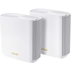 ASUS ZenWiFi AX6600 Tri-Band Mesh WiFi 6 System (XT8 2PK) - Whole Home Coverage up to 5500 sq.ft & 6+ rooms, AiMesh, Included Lifetime Internet Security, Easy Setup, 3 SSID, Parental Control, White