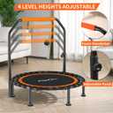 48" Foldable Mini Trampoline Load 330lbs, Portable Exercise Rebounder with Durable Bungee Band, Fitness Trampoline for Adults and Kids
