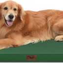 Outdoor Extra Large Dog Bed, Waterproof Dog Bed for Large Dogs, Orthopedic Egg Crate Foam Pet Bed with Washable Removable Oxford Cooling Cover, 44x32 Inch, Dark Green