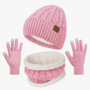 Loritta 3 Pieces Winter Hats for Women Scarf Touch Screen Gloves Set Thick Warm Fleece Lined Beanie Hat Gifts Pack of 2