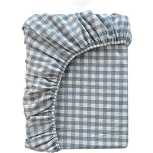 Plaid Fitted Sheet Twin/Single Soft Washed Cotton Small Double Bedding Sheet Queen/King Deep Pocket Bottom Sheet Super King Mattress Cover for Boy Girl Men Women (Color : G, Size : 150x200+20cm)