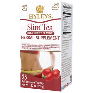 Hyleys Slim Tea Goji Berry Flavor - Weight Loss Herbal Supplement Cleanse and Detox - 25 Tea Bags (6 Pack)