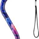 NOVA Designer Walking Cane with Offset Handle, Lightweight Adjustable Walking Stick with Carrying Strap, “Maui Flowers” Design
