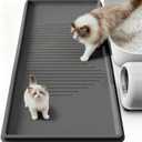 ISSEVE Cat Litter Mat 54" x 27.5" XXL, Extra Large Silicone Mat for Litter Box, 1.38" Raised Edge Urine Proof Litter Trapping Mat Pad for Scatter Control, Soft on Kitty Paws, Protect Floor (Dark Grey)