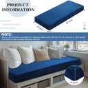 Wenqik Bench Cushions for Indoor Furniture 42x16x4 Inch Velvet Window Seat Cushions Thicken Tufted Bench Pad Memory Foam for Kitchen Dining Bay Patio Porch Swing(Royal Blue)