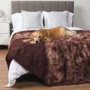 PetAmi Waterproof Dog Blanket for Large Dog, Calming Pet Blanket Bed Couch Cover Protector, Washable Sherpa Faux Fur Throw for Sofa Furniture Protection, Soft Fluffy 60x80 Tie-Dye Brown