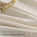 Cream Beige Linen Blackout Curtains Pinch Pleated 102 Inches Long for Bedroom Memory Shape Back Tab Flax Linen Curtains Blackout Farmhouse Full Light Blocking Thermal Insulated Drapes 2 Panels Set