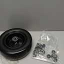 11x4.00-5 Flat Free Lawn Mower Tire and Wheel with Bearing Bore 3/4" or 5/8", 3.4"-4"-4.5"-5" Centered Hub, Smooth Tread Tire for Zero Turn Mowers, 2 Pack