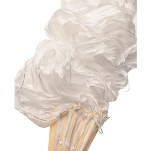 LED Belly Dance Silk Fan Costume 1.8M Long Bamboos Silk Fans Light Up Fan Veil for Women Worship Praise Worship Praise Dance