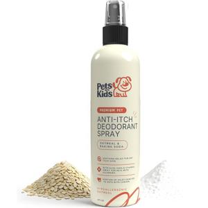 Pets are Kids Dog Deodorant Spray, Soothing Anti Itch Spray for Dogs & Cats with Natural Aloe Baking Soda, Immediate Relief for Itchy Skin Paws, Dog Perfume Pet Relief Hypoallergenic, Oatmeal 8oz