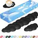 JIKIOU Upgrade Leather Cloud Keyboard Wrist Rest, Cloud Wrist Rest with Non-Slip PU Base, Comfortable Memory Foam Wrist Rest for Computer Laptop Mac Gaming Office and Pain Relief Christmas Wish Gift (03 matte Black)