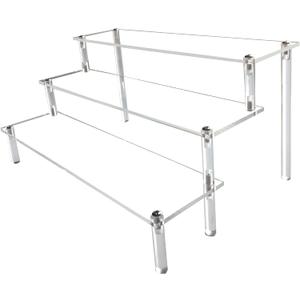 Acrylic Riser,Clear Display Risers Stand Perfume Organizer Cologne Acrylic Shelves 3 Tiered Cupcake Shelf for Amiibo Funko POP Figures Food Desserts Holder Collection Cosmetic Vendor Product 3 Tier 12 Inch 1 Pack