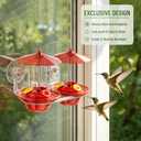 2 x Window Hummingbird Feeder with Strong Suction Cups, 2.6 oz Window-Mounted Small Hummingbird Feeder with Bee-Proof Ports & Dual Sun Shades-Easy to Fill & Clean for Close-Up Bird Watching