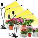 bseah Grow Light Plant Light Indoor Plants, Full Spectrum Clip Plant Growing Lamp, 10-Level Dimmable, Auto On Off Timing 3 9 12Hrs (2 Pack)