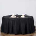 TABLECLOTHSFACTORY 120 Inch Black Round Tablecloth - Linens Polyester Table Cloth, Stain and Wrinkle Resistant Washable Table Cover for Wedding, Party, Banquet, and Restaurant
