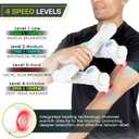 ProsourceFit Dual Pro Percussion Massage Gun, 6 Attachable Pieces for Deep Tissue Relief, Muscle Massager Gun with 4 Speed Levels, Adjustable Handles for Back Massage, and Quiet Portable Relief, White