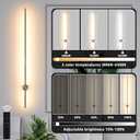 Battery Operated Wall Sconces with Remote, Dimmable 3000K-6000K/Timer/Memory LED Wall Lamp, 350°Rotate, USB Rechargeable Wireless wall lights for Living Room, Bedroom Brushed Nickel 39.3 inch (2 Pack)