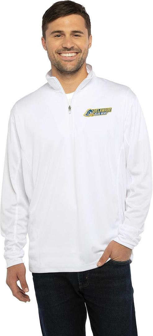 Vantage Apparel Men's Standard Collegiate Micro Mesh Performance Black 1/4 Zip Pullover (XX-Large, White)