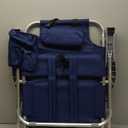 Tommy Bahama Big Boy 4-Position Folding 13" High Seat Backpack Beach or Camping Chair, Aluminum, Navy