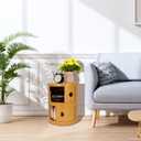 2-Tier Round Bedside Table, Narrow Storage Cabinet, Small Stylish Storage Cabinet, no Installation Required, Suitable for Living Room and Bedroom, Small Space