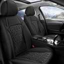 AOMSAZTO Car Seat Cover Custom Fit for Mitsubishi Outlander 2007-2025 2026 Car Seat Cushion Protector Waterproof Leather Automotive Seat Covers Full Set Black