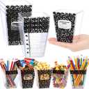 Mimorou 6 Pcs Teacher Gift Box Teacher Appreciation Gift Container Thank You Pencil Notebook Composition Book Crayon Candy Popcorn Holders for End of Year Graduation Party (Composition Book)