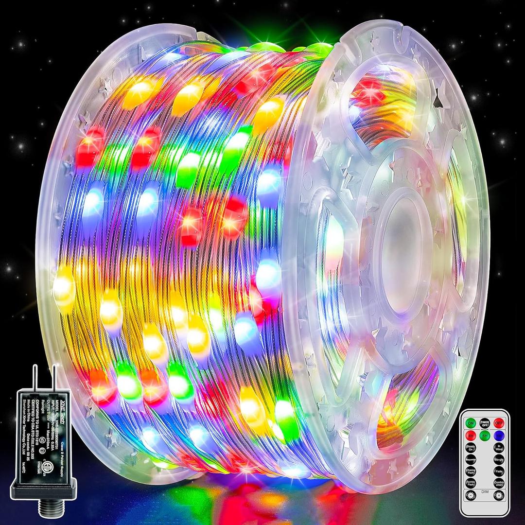 Christmas Lights Outdoor, 1000LED 328FT Christmas Tree Lights IP67 Waterproof, Plug in Fairy Lights with Remote 8 Modes Timer, Xmas Light for Outside Indoor House Holiday Decor(Multicolor)