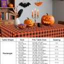 Smiry Rectangle Table Cloth, Waterproof Vinyl Tablecloth with Flannel Backing, Wipeable Buffalo Plaid Table Cover for Dining, Indoor and Outdoor (Orange & Black, 52"x70")