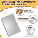 CraftyDream 6 Pack 24 × 16 Inch Baking Sheet Pan Set Commercial Full Size Grade Aluminum Coated Aluminum Cookie Pans for Large Ovens Refrigerators Bakeries Hotels Restaurants